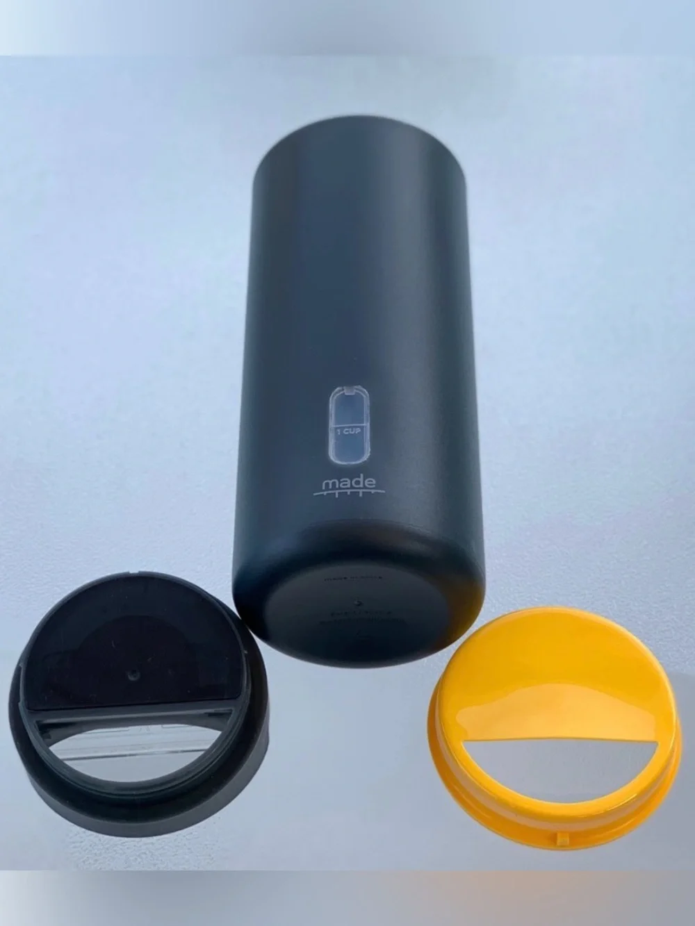 Made Gray and Yellow 36 Oz. Measuring Food Storage Container